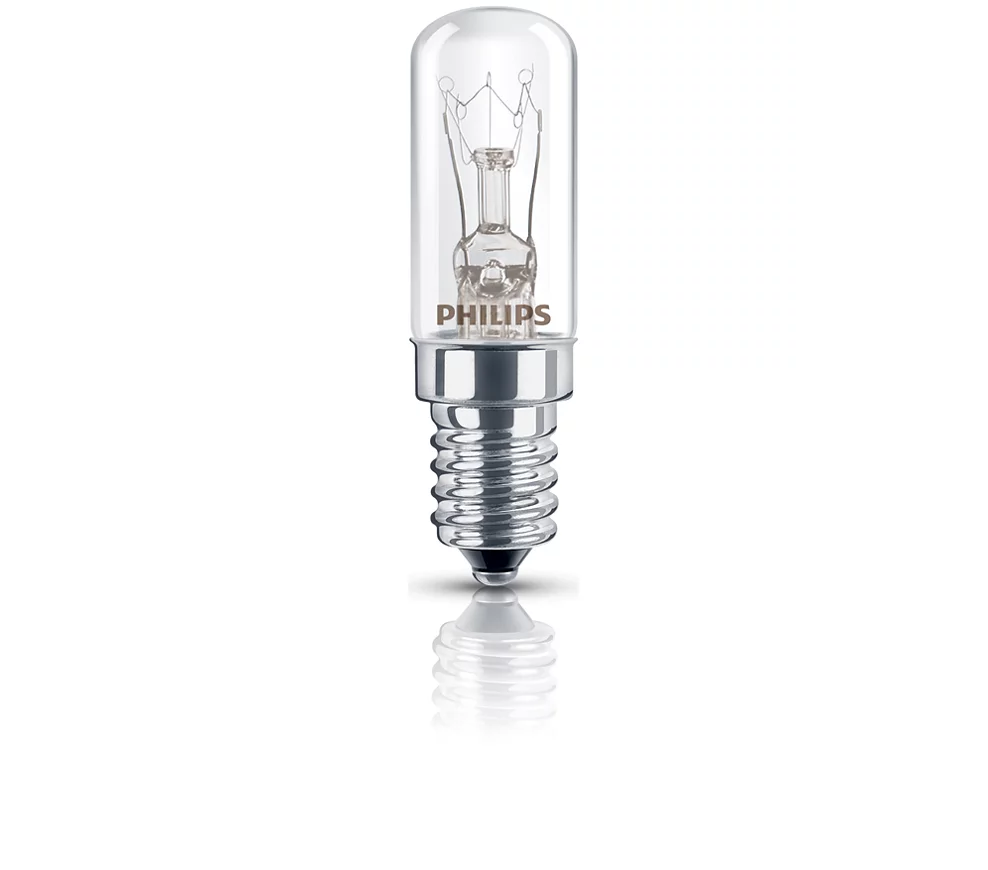 Rørformet glødepære fra PHILIPS med 10 W effekt og E14 fatning klar overflade dæmpbar design