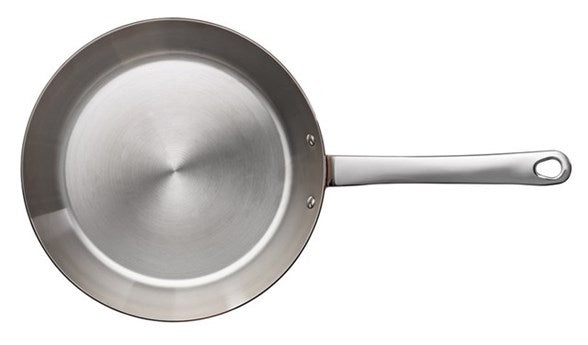 Scanpan 24 cm stegepande i kobber med en glat indvendig overflade og et ergonomisk rustfrit stål håndtag velegnet til induktionskoger
