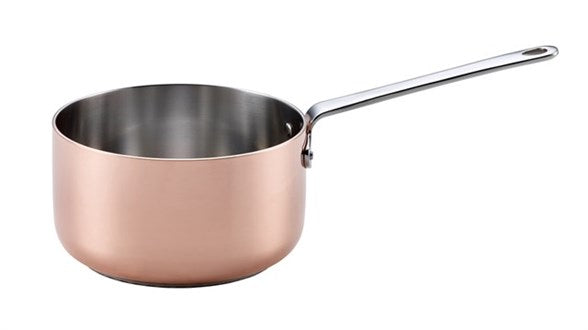 Kobber kasserolle på 1,5 liter med en diameter på 16 centimeter og 20 centimeter håndtag i rustfrit stål fra Scanpan