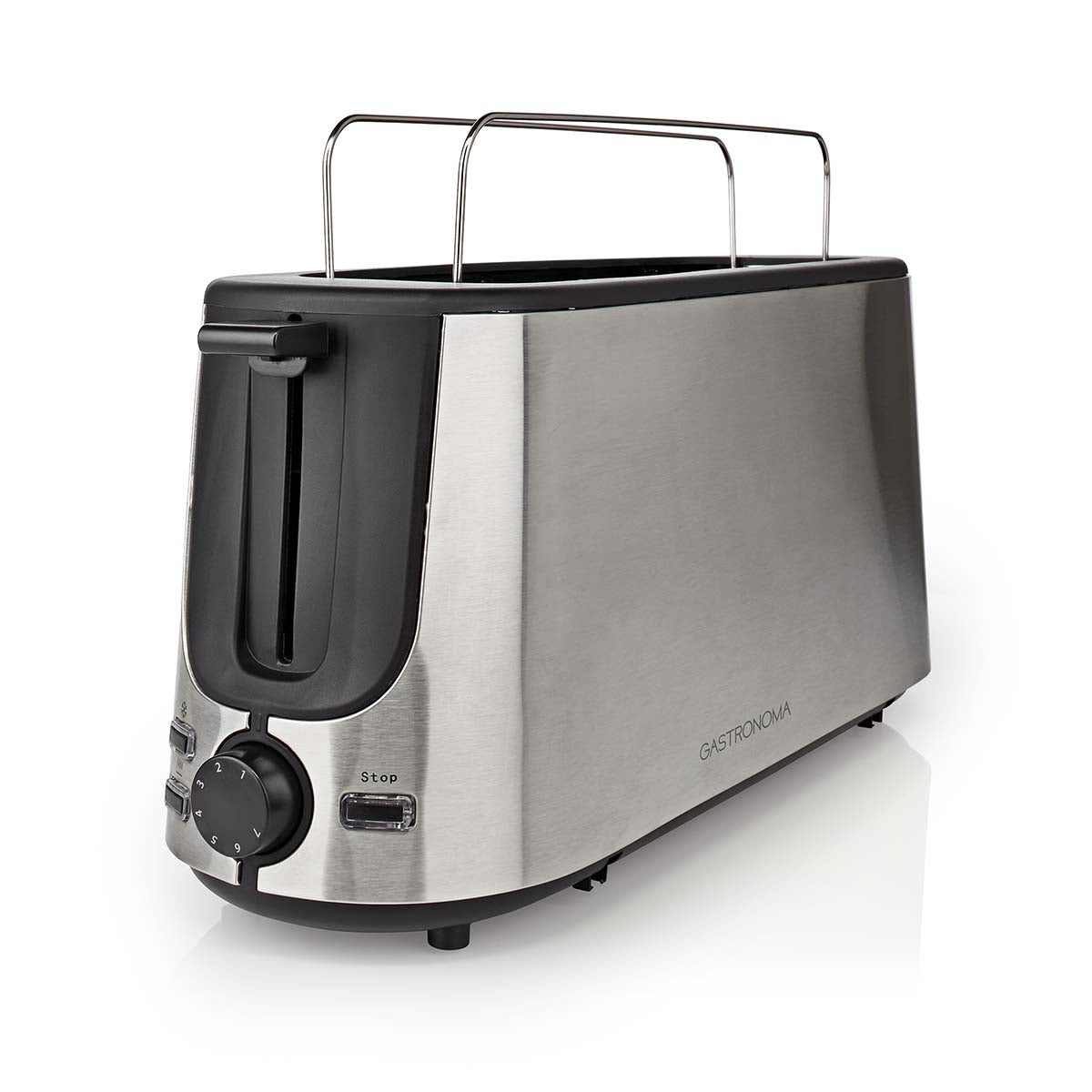 Gastronoma - Brødrister | 1 lang åbning | 1000 W | 7 bruningsniveauer | Aftagelig krummebakke | Annullerfunktion | Varmeholder | Rustfrit stål - 18140004