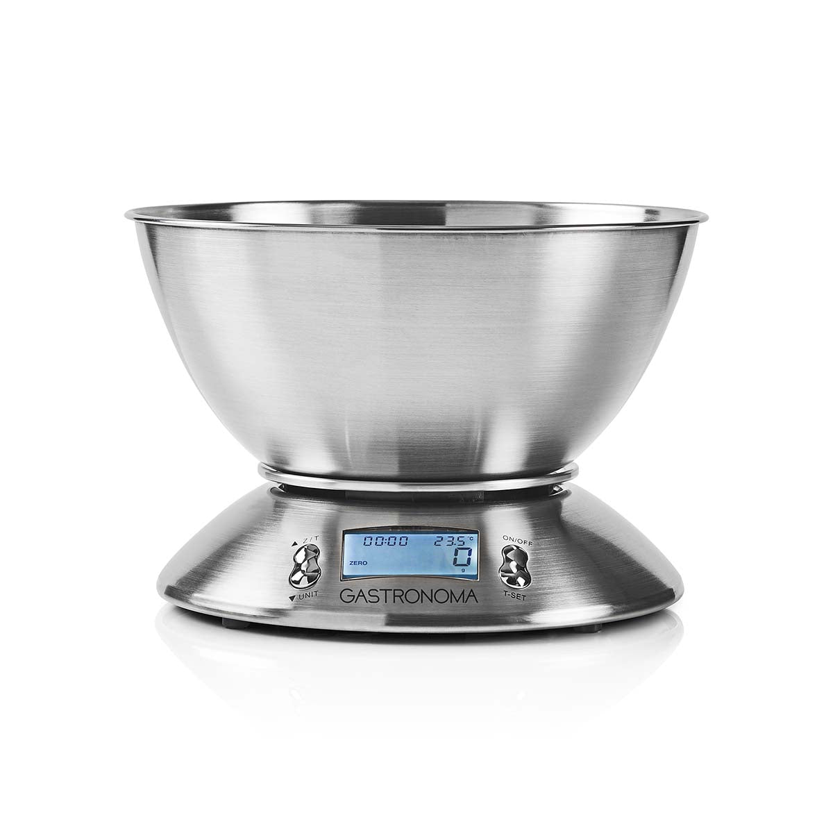 Gastronoma - Digital køkkenvægt | Rustfrit stål | Aftagelig skål | Alarm, timer | Temperatursensor | Oplyst LCD-display - 18310021