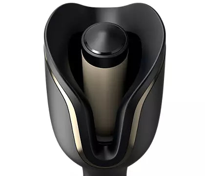 Automatisk krøllejern Philips BHB876/00 StyleCare Prestige med innovativt design og keramisk belægning til skånsom styling let at betjene med en enkelt knap og en smuk kombination af sort og guld farver