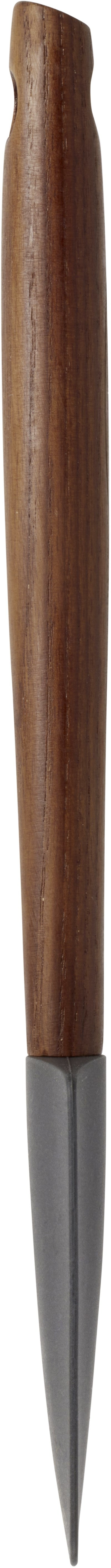 Scanpan dejskraber med et håndtag i karboniseret ask og en skarp, metal spids designet til at skrabe dej effektivt