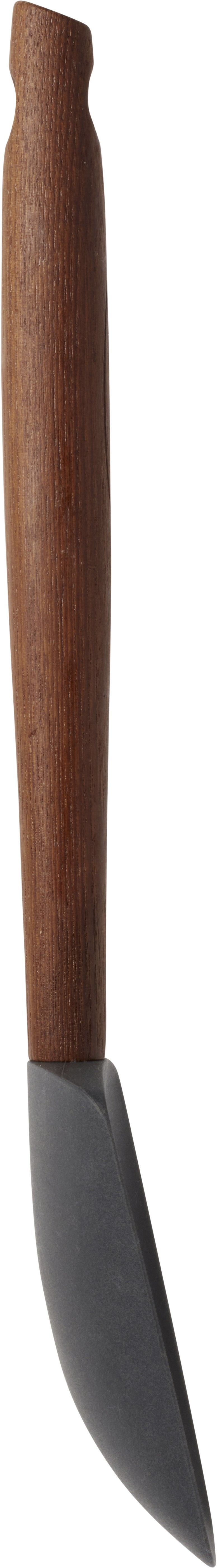 Scanpan 28 cm gryde skraber med blød, sort spids og håndtag i mørkt træ designet til effektiv rengøring af gryder og pander