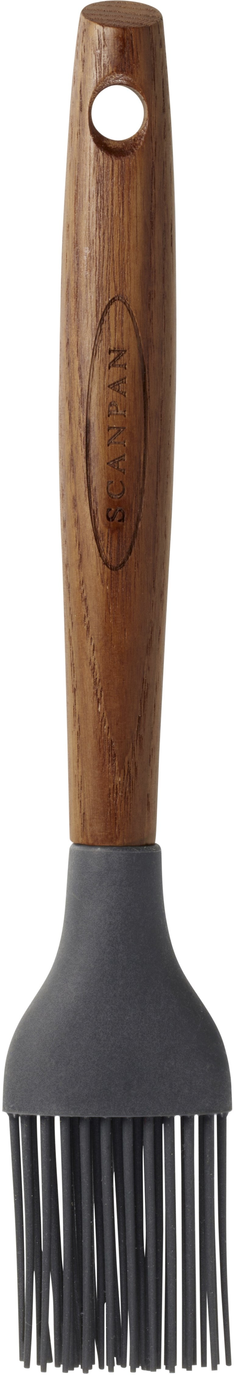 Bagepensel fra Scanpan med 22 cm længde lavet af karboniseret asketræ og kunststof børster designet til bagning og madlavning