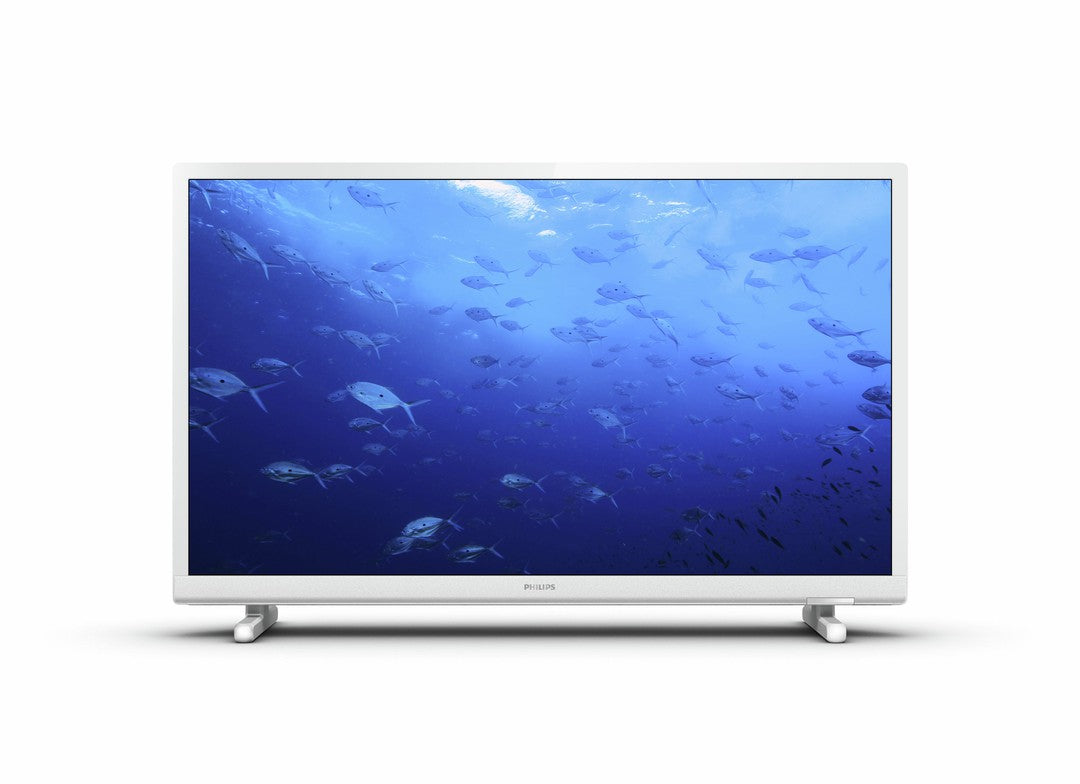 Philips 24PHS5537/12 24 tommer LED-TV med et klart billede af skoler af fisk svømmer i blåt vand designet til 12V strømkilde