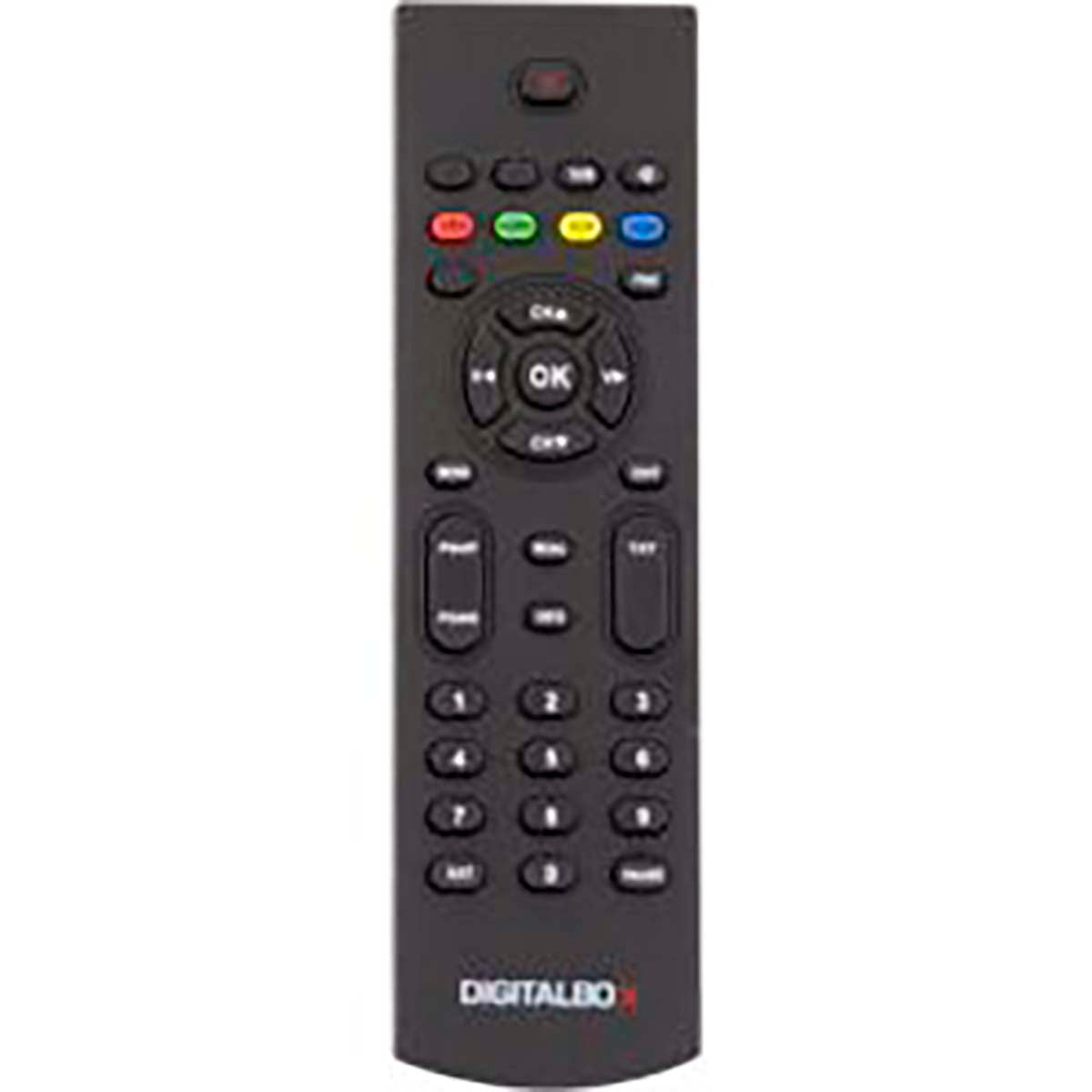 Sort fjernbetjening fra Imperial model DB 1 basic med knapper til funktioner og numre synligt arrangeret på overfladen designet til nem betjening