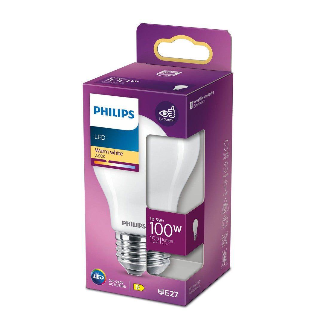 PHILIPS LED Classic standard, 100W, E27, varm hvid, mat ikke dæmpbar, 1-pak BOX