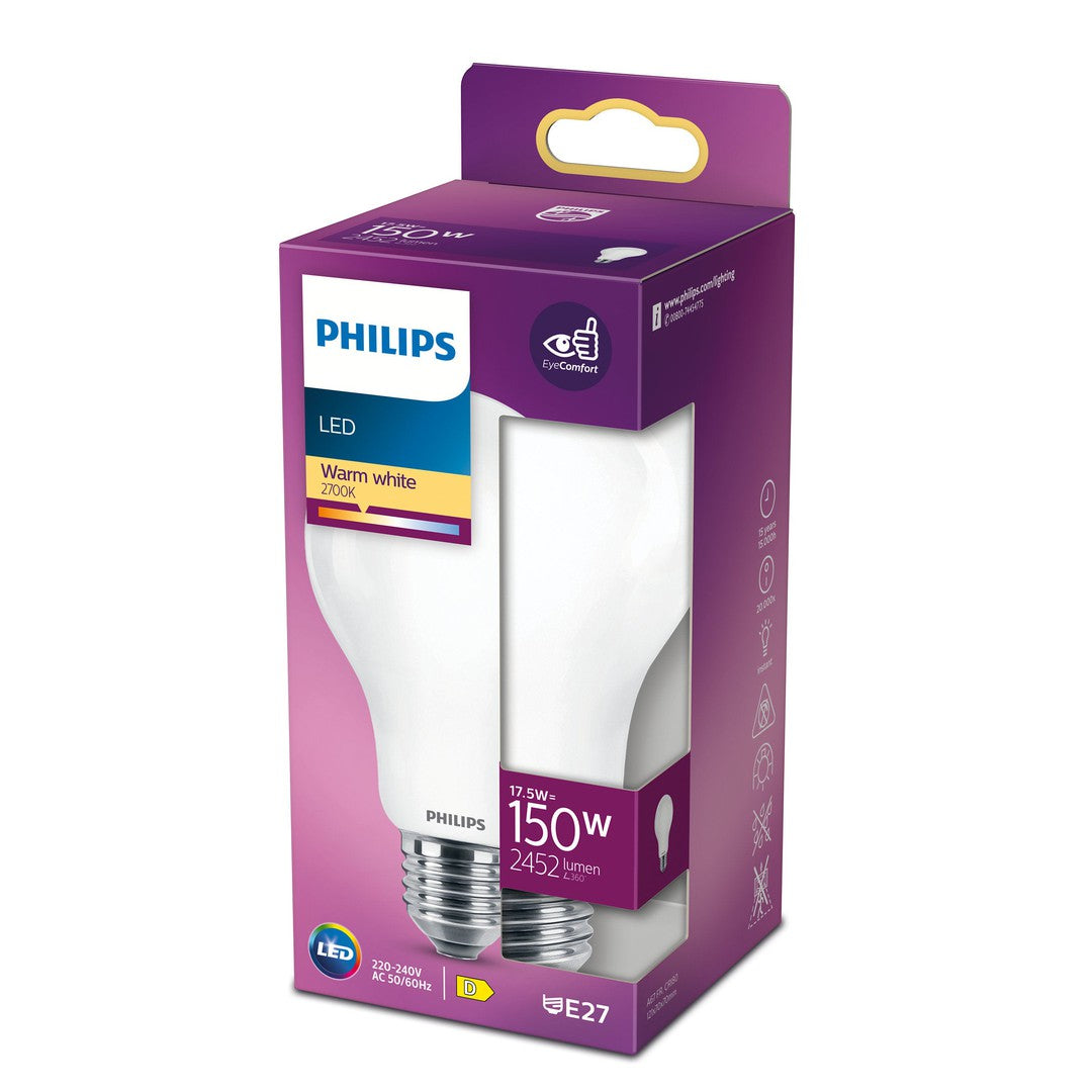 PHILIPS LED Classic standard, 150W, E27, varm hvid, mat ikke dæmpbar, 1-pak