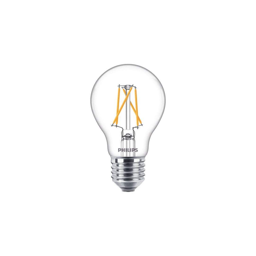PHILIPS LED 60W SceneSwitch standard filament pære med varm hvid farve klar design og tre lysindstillinger E27 fatning pakke med en pære