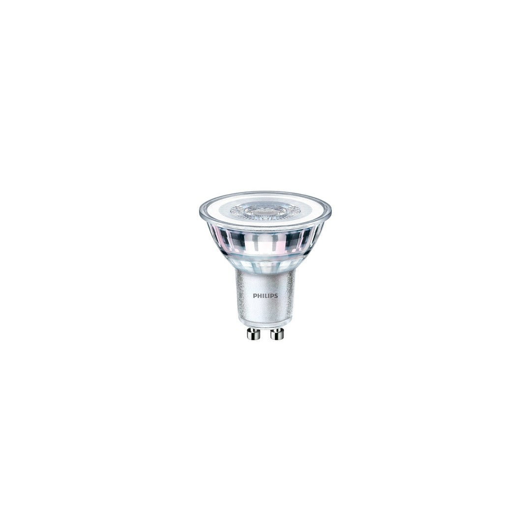 PHILIPS LED pære Classic 35W spot med glas GU10 sokkel varm hvid lys ikke dæmpbar pakket enkeltstående med moderne design og energivenlig belysning