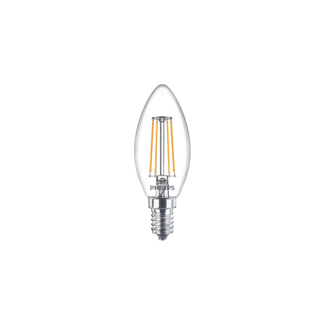 PHILIPS LED Classic Kerte Filament, 40W, E14, varm hvid, klar ikke dæmpbar, 2-pak BOX