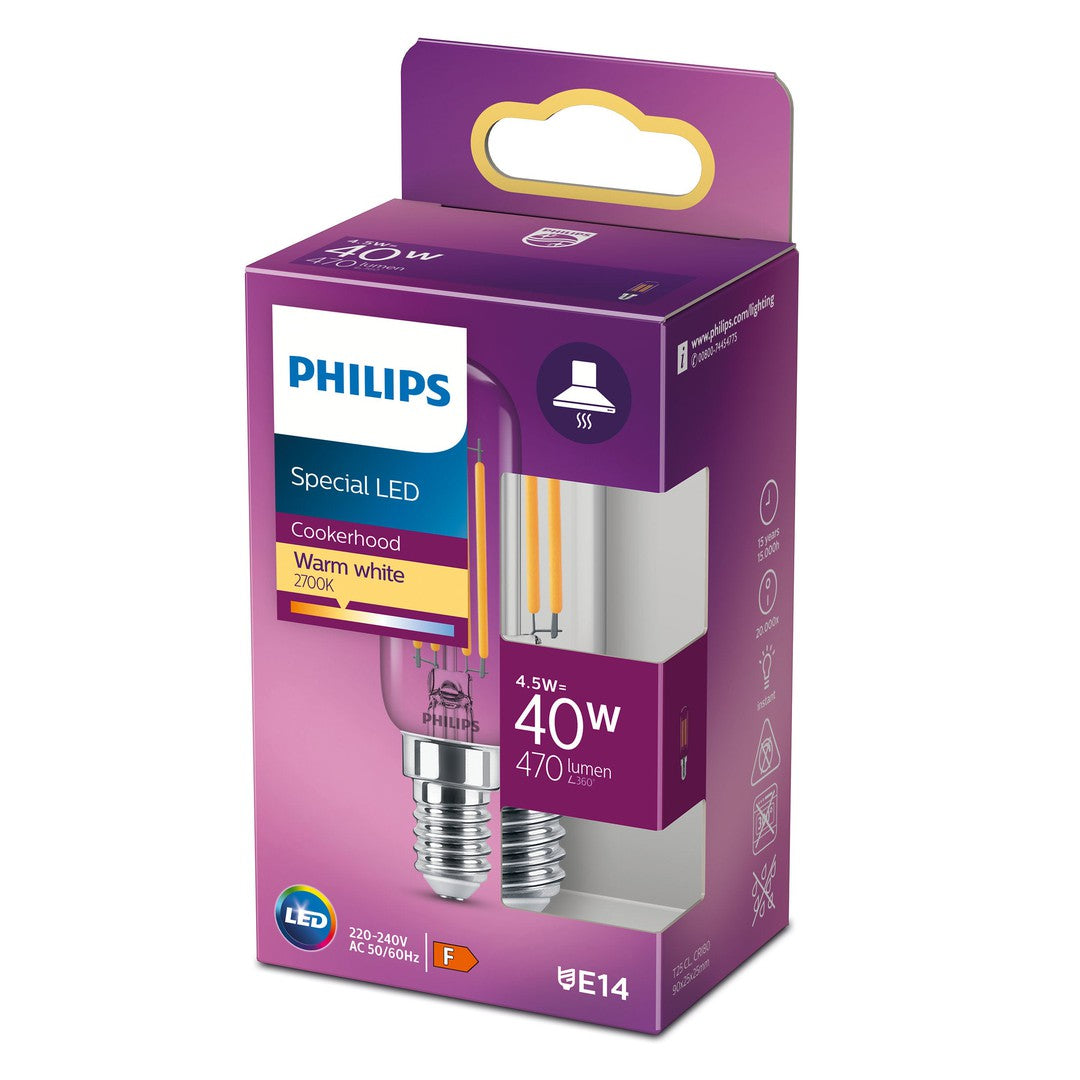 PHILIPS LED Classic Filament Emhætte 40W Klar E14 ikke dæmp 1 pak