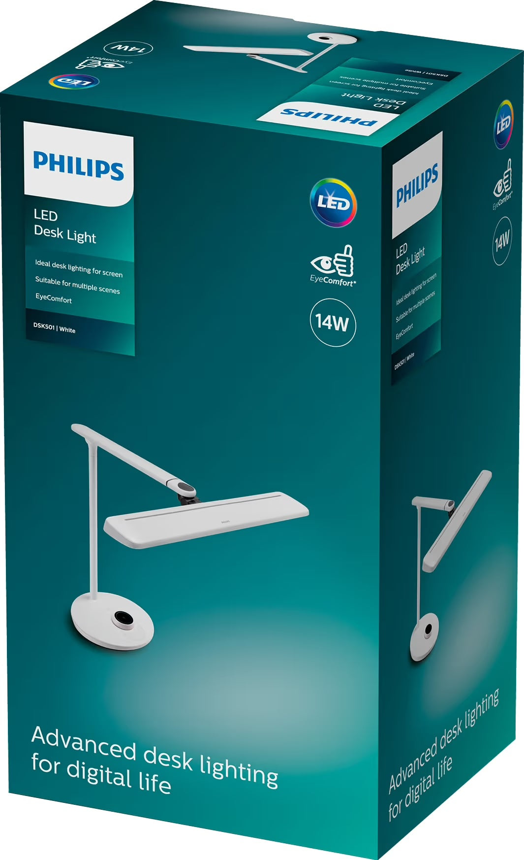 Philips Skriverbordslampe VDTMate DSK501 WK 14W 2700-6500K Hvid - Dæmpning