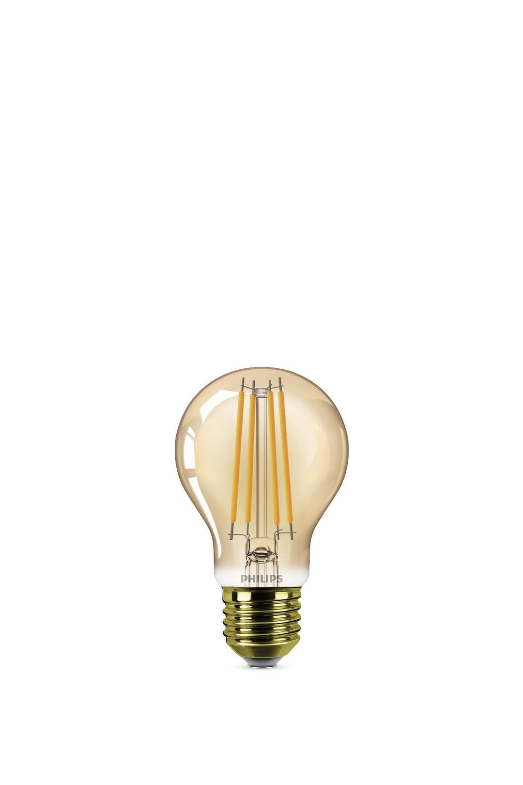 PHILIPS LED Classic Filament 25W standard E27 pære med gyldent glas og fire filamenter synligt indeni, ikke dæmpbar, perfekt til hjemmet eller kontoret