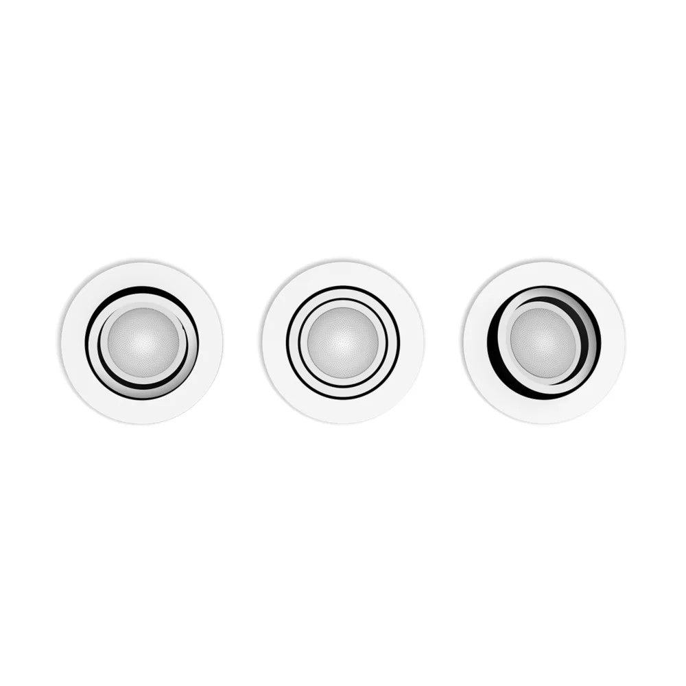 Philips Hue White Ambiance Milliskin Indbygningsspot 3-pak - Hvid