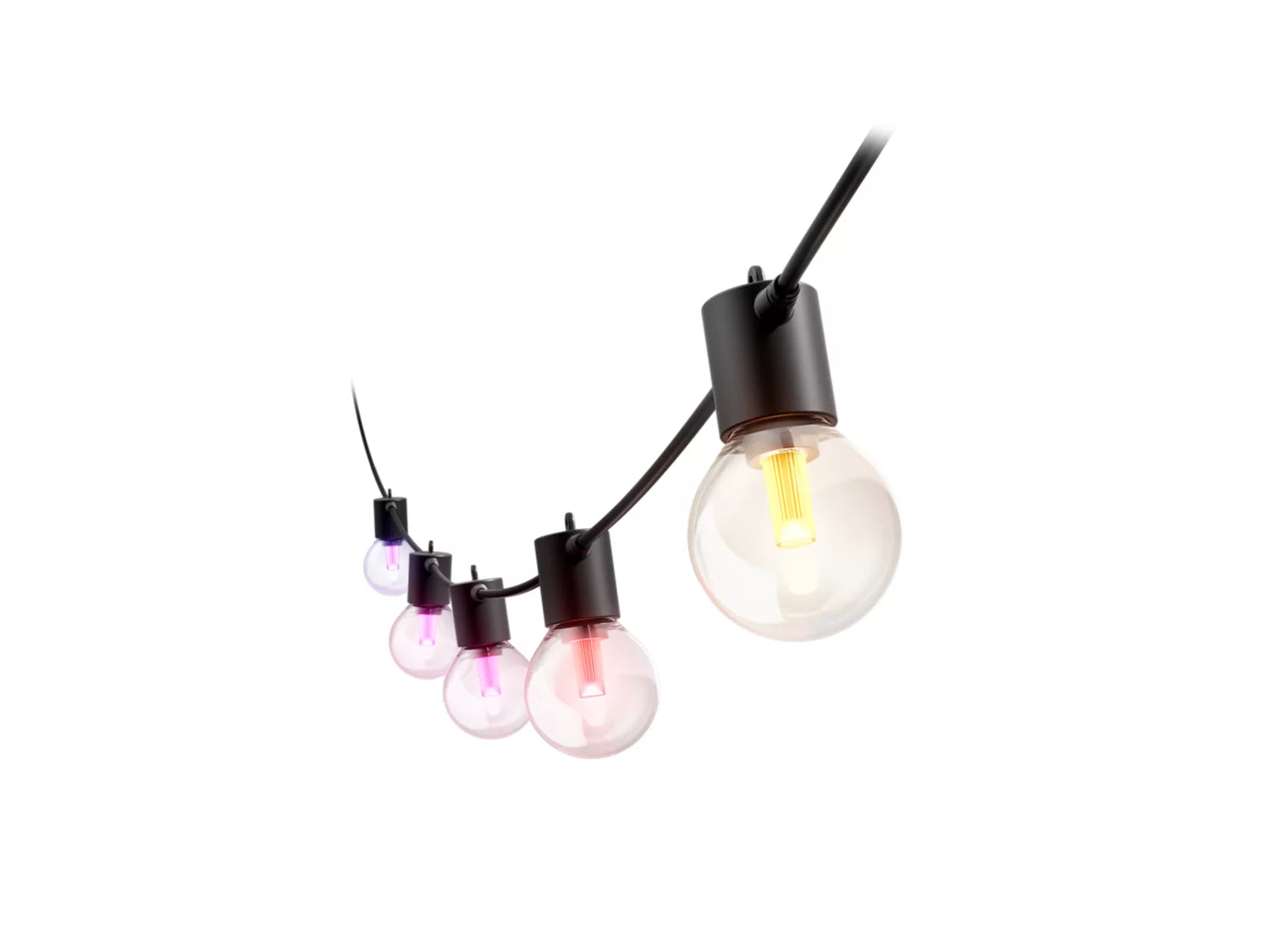 Philips Festavia Hue udendørs lyskæde med globepærer, 7 meter, 10 pære