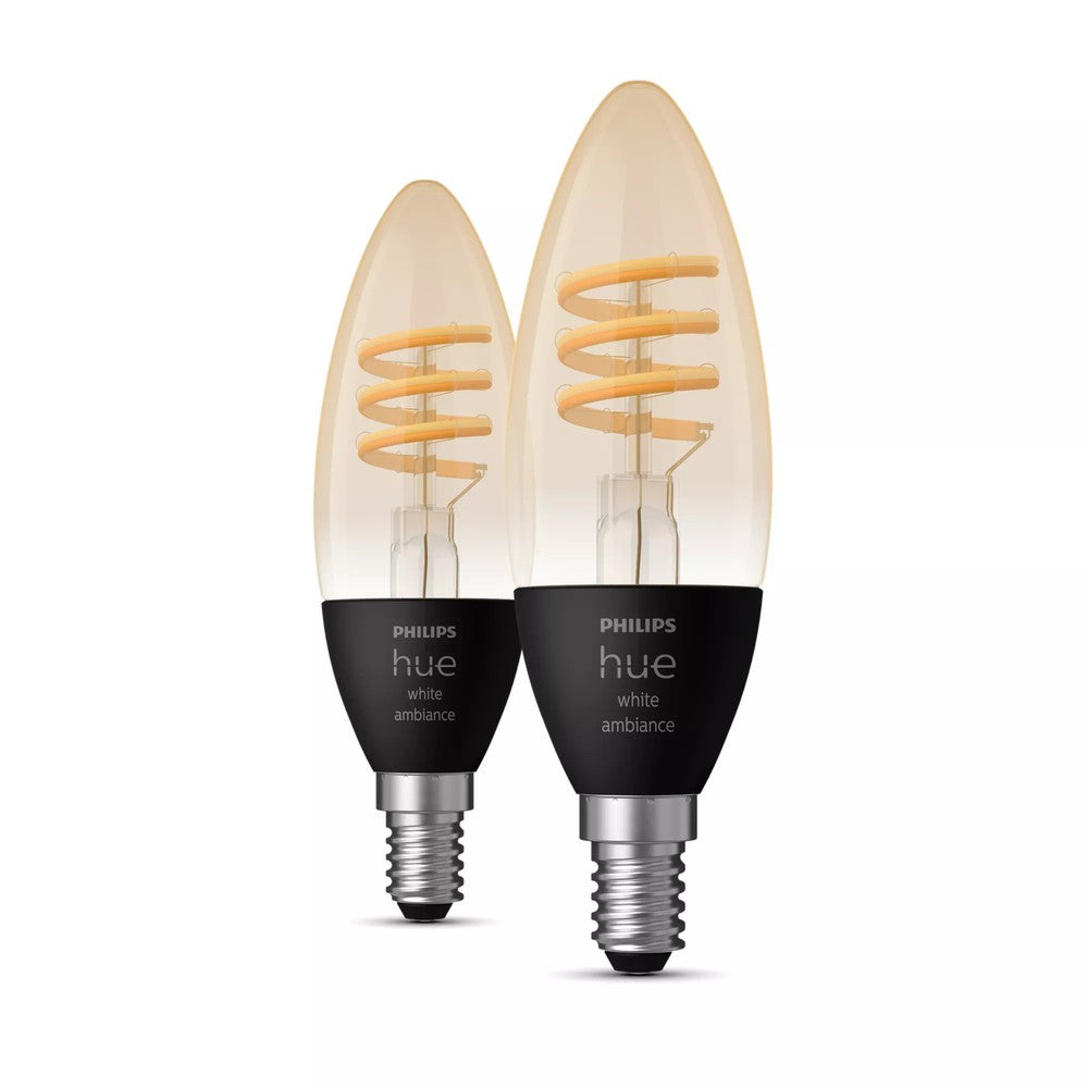Philips Hue Filament Kerte E14 LED Pære 2-pak - Sort
