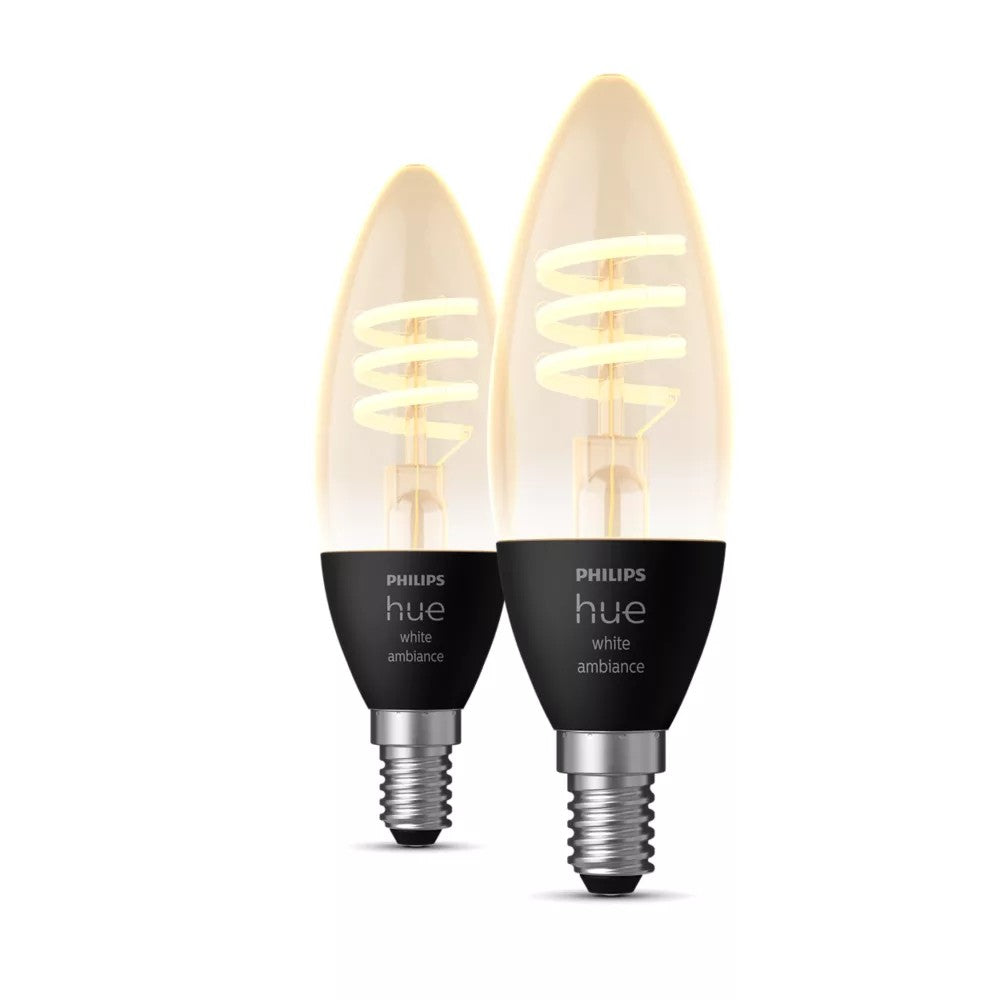 Philips Hue Filament Kerte E14 LED Pære 2-pak - Sort