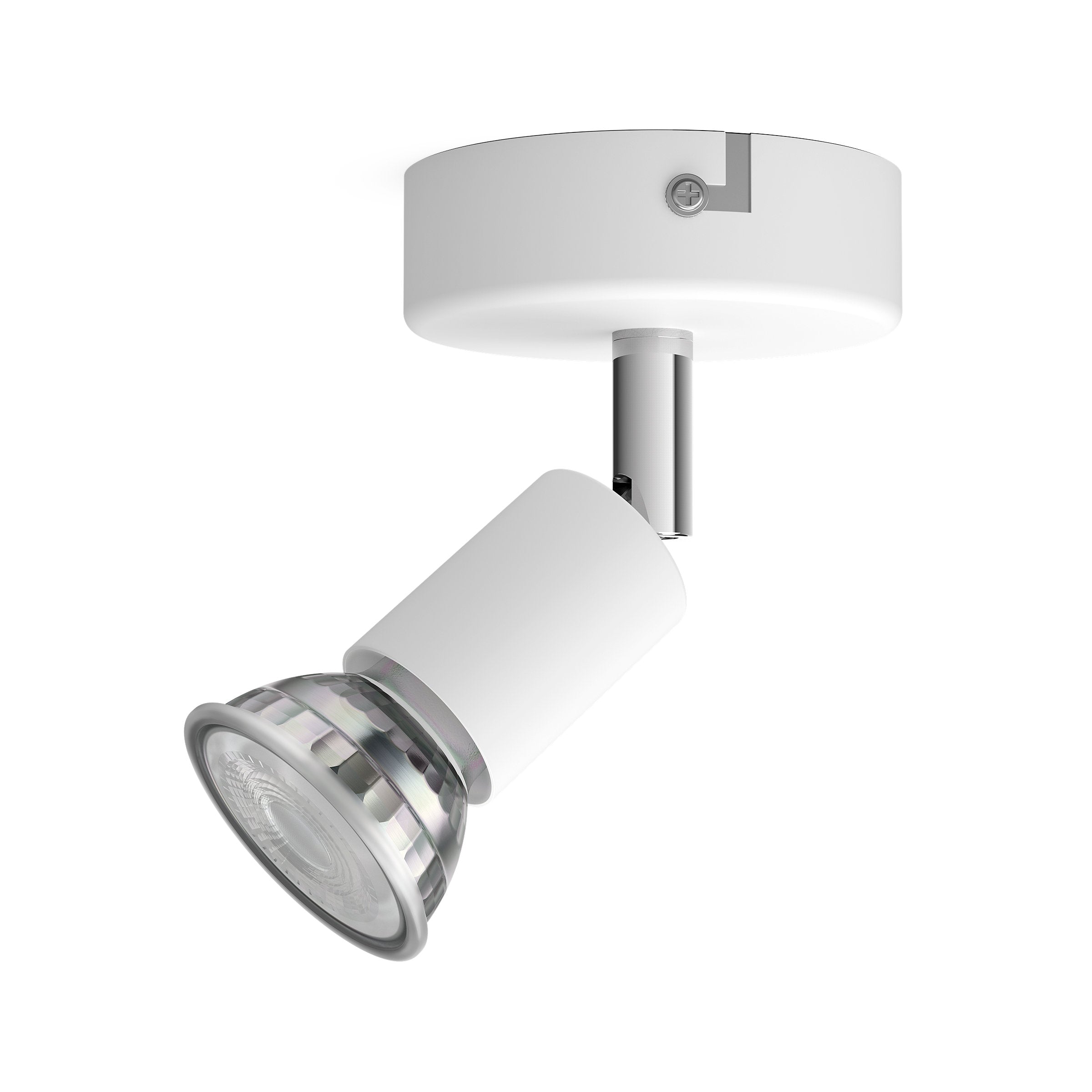 Limbali enkelt spot i hvid med en effekt på 1x50W 230V designet til væg- eller loftmontering med justerbar lampehoved og moderne stilfuldt udseende
