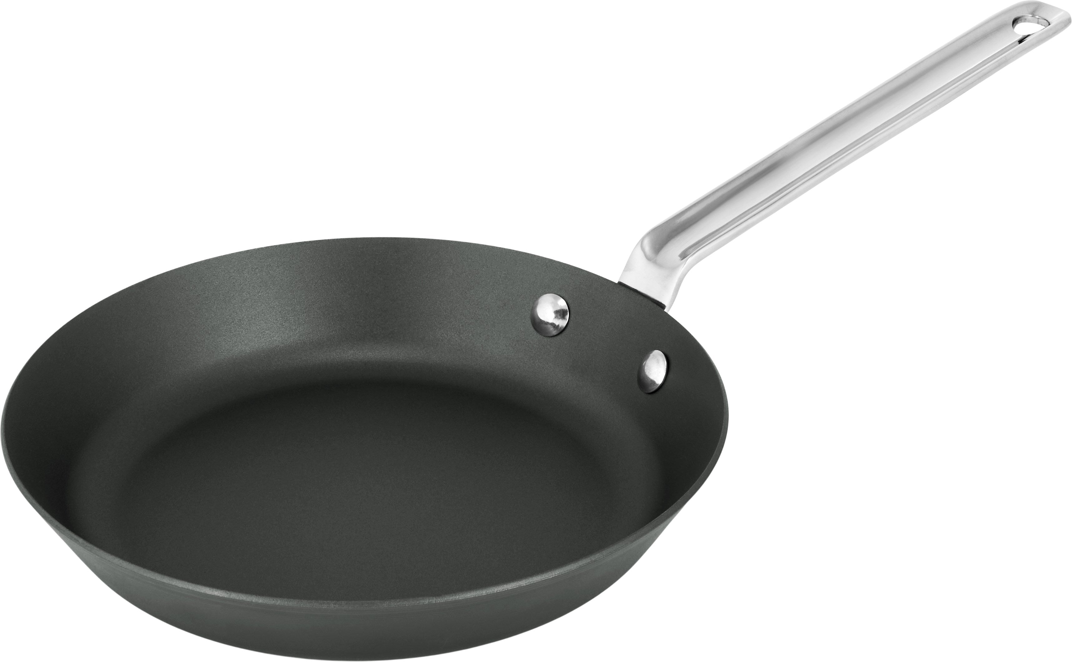 Scanpan 22 cm stegepande i sort jern med en glat, non-stick belægning og en solid metalhåndtag i rustfrit stål velegnet til madlavning og stegning
