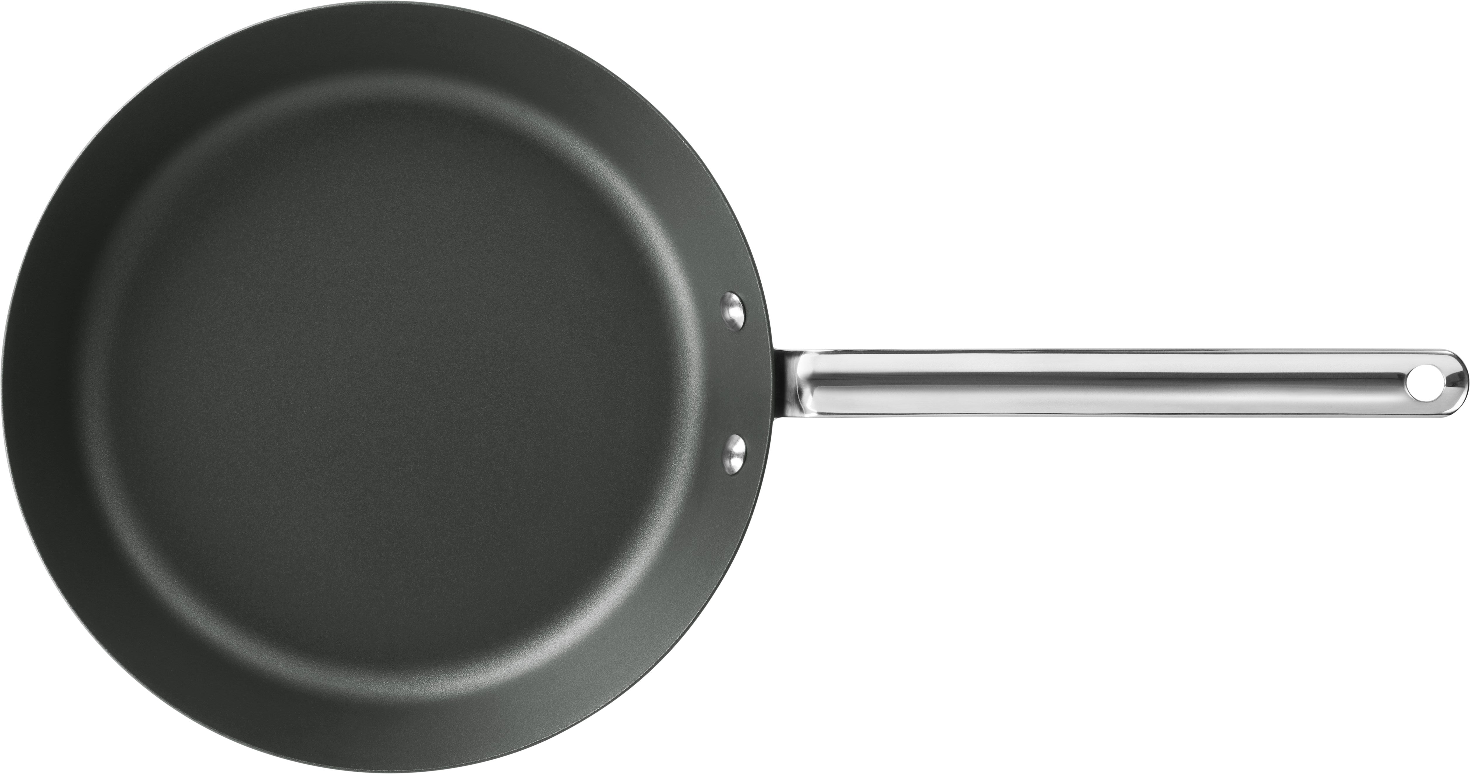 Scanpan 26 cm stegepande i sort jern med en glat overflade og et ergonomisk håndtag i rustfrit stål designet til nem håndtering og optimal varmefordeling