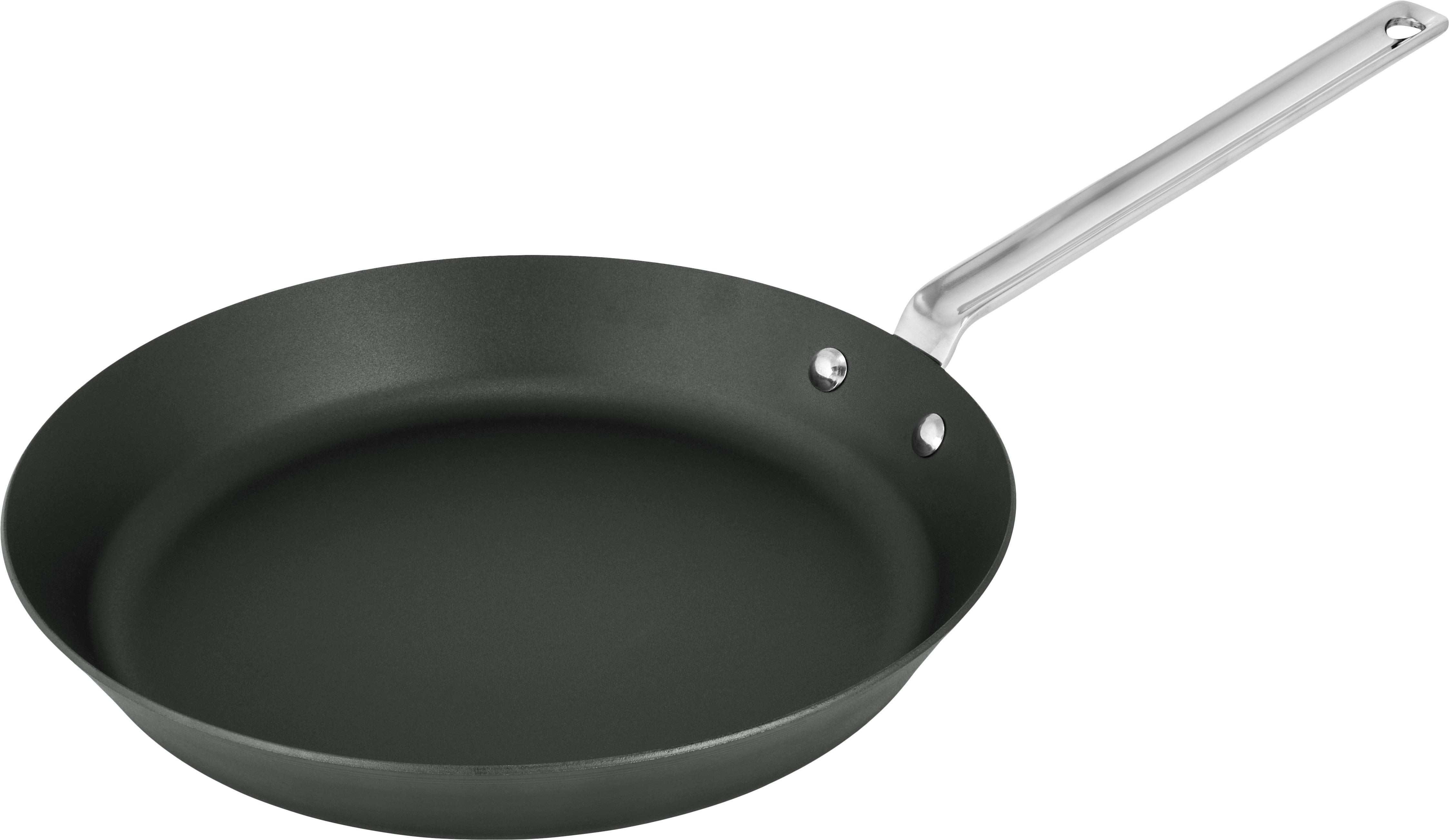 Scanpan stegepande med en diameter på 30 cm i sort støbejern med et robust og ergonomisk metalhåndtag designet til nem håndtering og holdbarhed