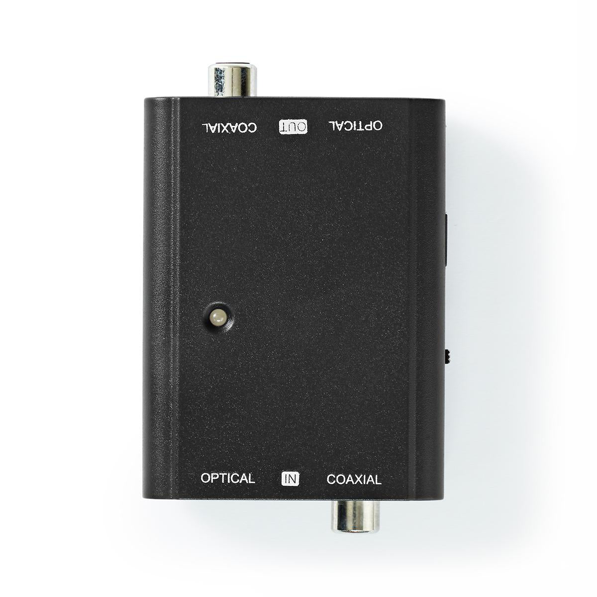 Nedis - Digital Audio Converter | 1-veje | Indgang til lyd- / video- / dataforbindelser: 1x S/PDIF (RCA) Female / 1x Toslink Female | Audio / video / dataforbindelser output: 1x S/PDIF (RCA) Female / 1x TosLink Female | Manual | Sort - ACON2507BK