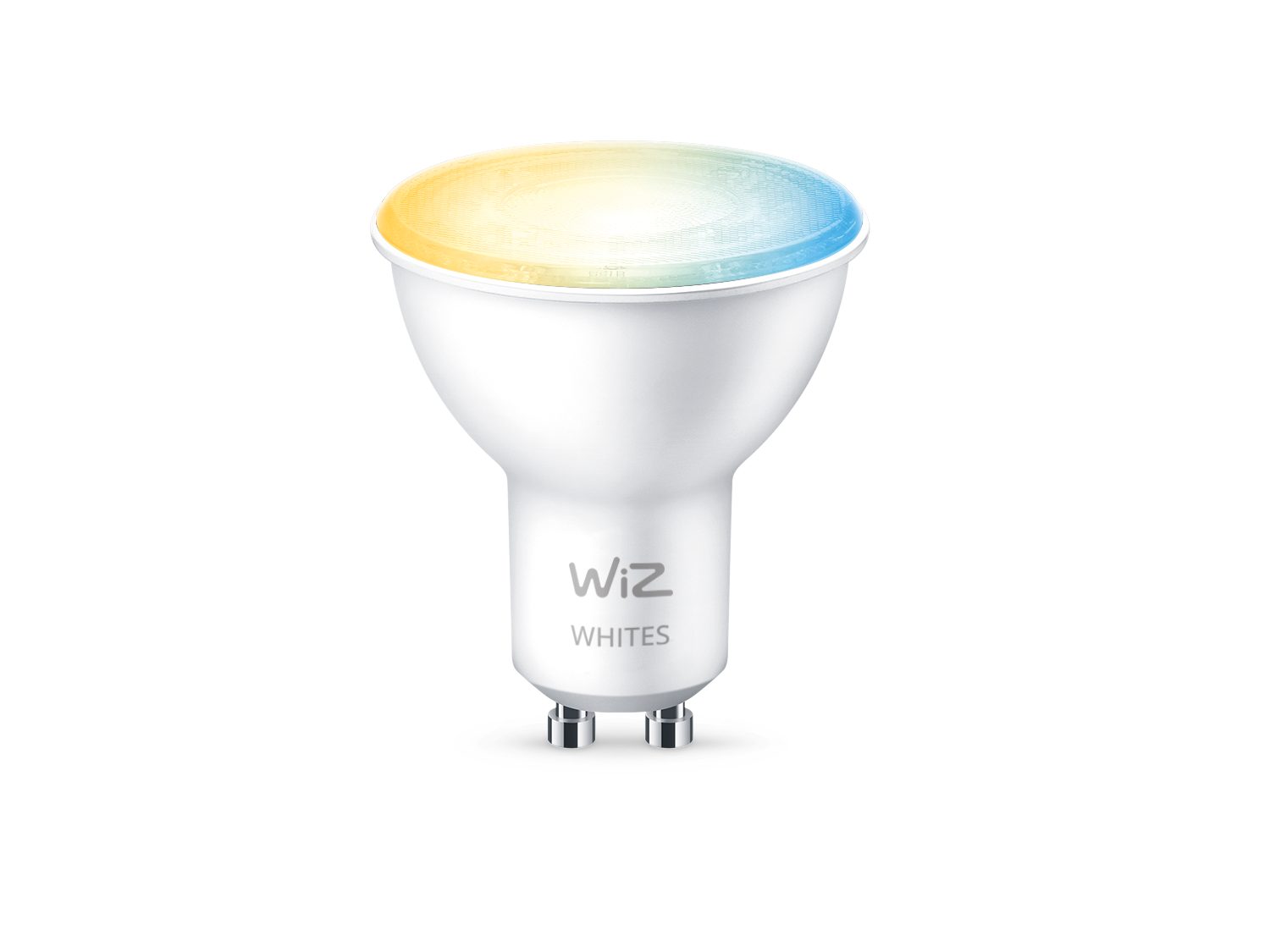 WIZ Spot 50 W PAR16 GU10 er en LED pære med en hvid og farvet lysfordeling der giver en behagelig atmosfære den har en GU10 fatning og er perfekt til indendørs belysning