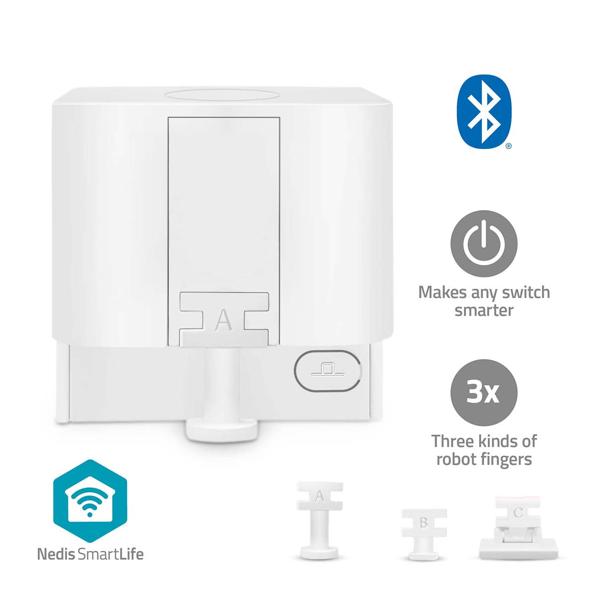 Nedis - SmartLife Finger Robot | CR2 | 1000 mAh | Bluetooth® | Tre slags fingre - BTSFR10WT