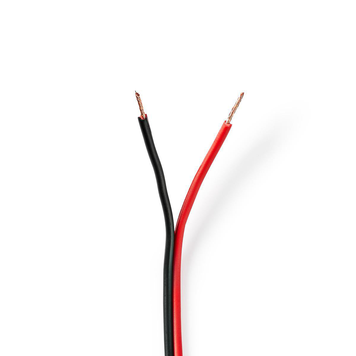 Nedis - Højtaler Kabel | 2 x 0.75 mm² | Kobber | 100 m | Runde | PVC | Rød / Sort | Rulle - CABR0750BK1000