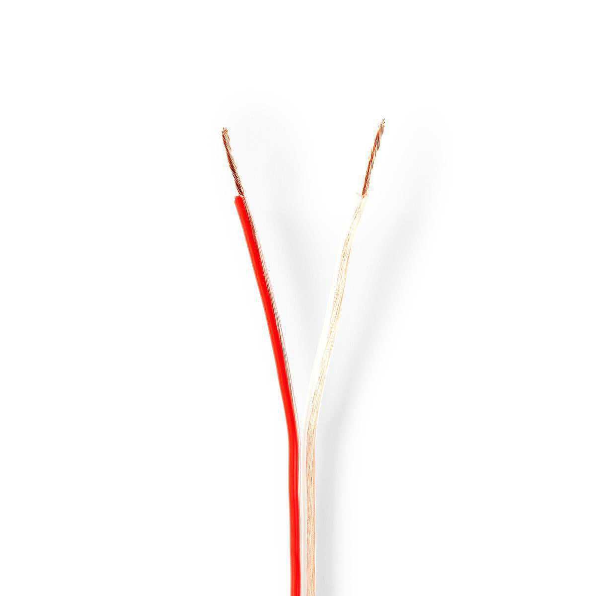Nedis - Højtaler Kabel | 2 x 0.75 mm² | Kobber | 100 m | Runde | PVC | Gennemsigtig | Rulle - CABR0750TR1000