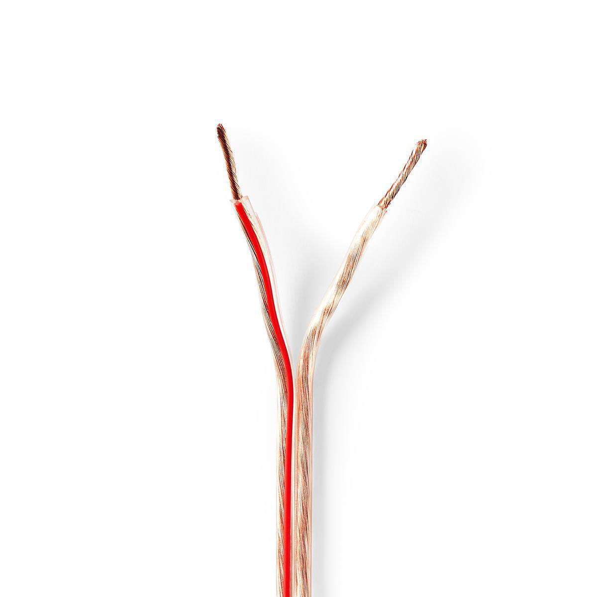 Nedis - Højtaler Kabel | 2 x 1.50 mm² | Kobber | 100 m | Runde | PVC | Gennemsigtig | Rulle - CABR1500TR1000