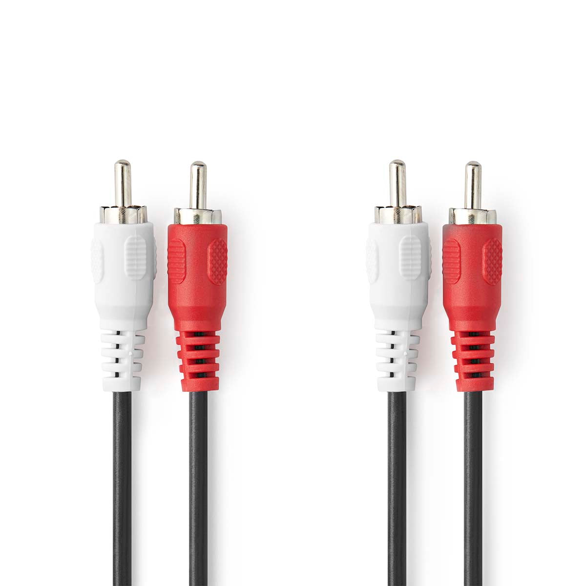 Nedis - Stereo Audio kabel | 2x RCA Hanstik | 2x RCA Hanstik | Nikkelplateret | 10.0 m | Runde | Sort | Box - CAGB24200BK100