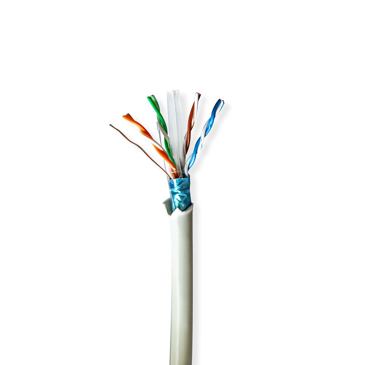 Nedis - CAT6 netværkskabel rulle | Solid | F/UTP | Kobber | 50.0 m | Indendørs | Runde | LSZH | Grå | Trækboks - CCBG8526GY50S