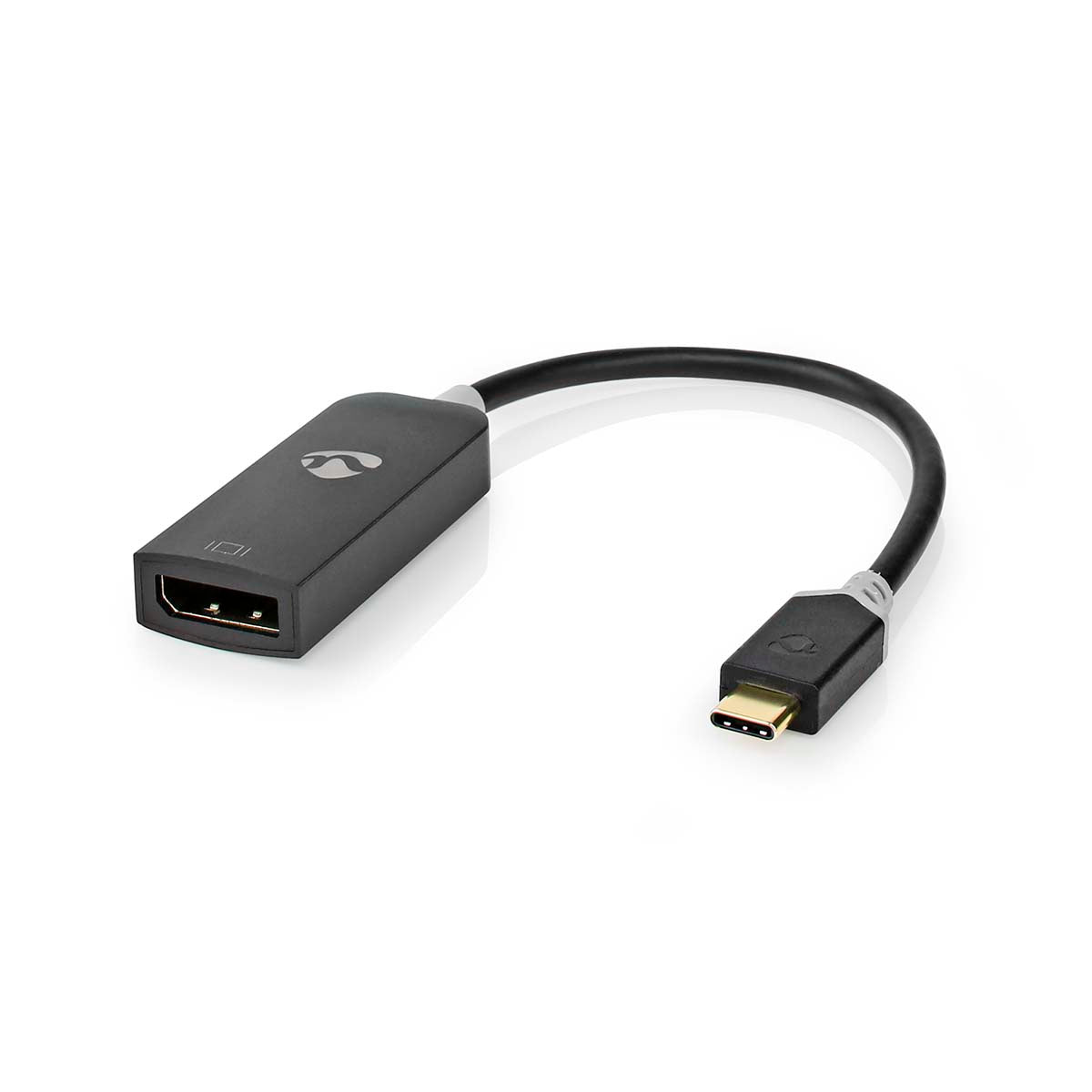 Nedis - USB-C™ Adapter | USB 3.2 Gen 1 | USB-C™ Han | DisplayPort Hun | 8K@30Hz | 0.20 m | Runde | Guldplateret | PVC | Antracit | Window Box - CCBW64352AT02