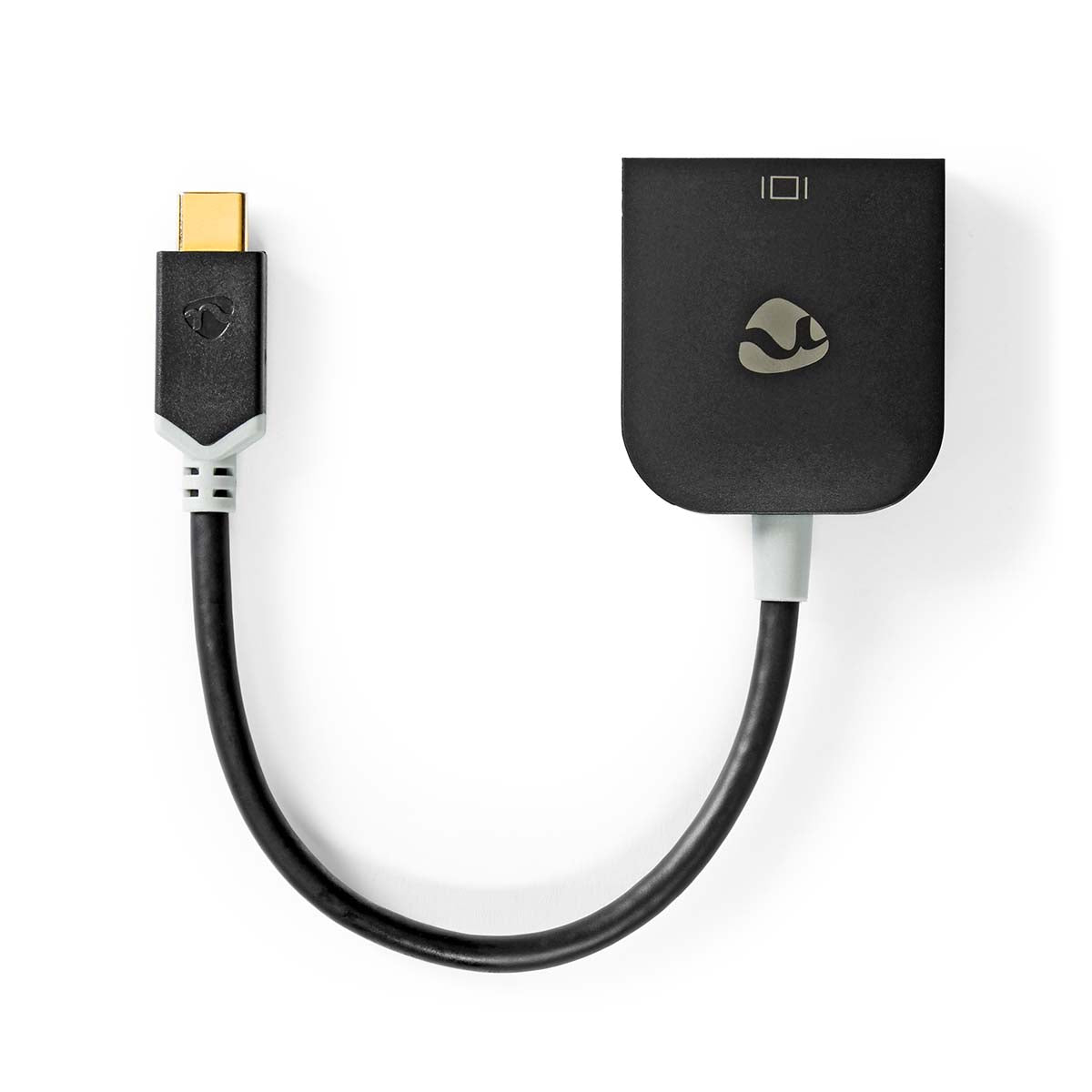 Nedis - USB-C™ Adapter | USB 3.2 Gen 1 | USB-C™ Han | VGA Hun | 1920x1200 | 0.20 m | Runde | Guldplateret | PVC | Antracit | Window Box med Euro lås - CCBW64852AT02