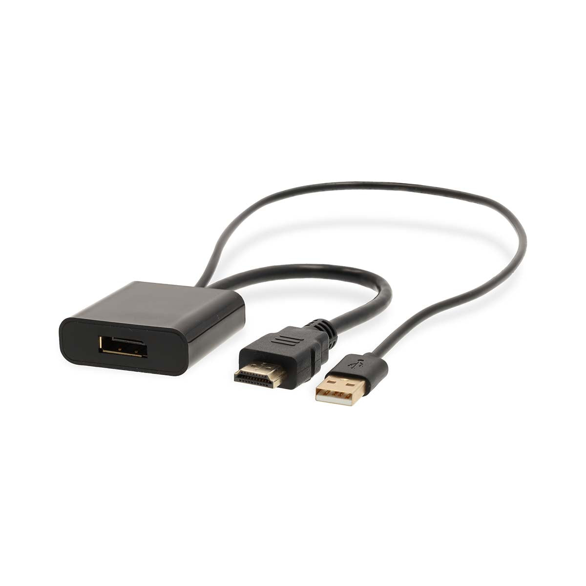 Nedis - HDMI™ Adapter | HDMI™ Stik | DisplayPort Han / USB-A Han | Guldplateret | Lige | PVC | Sort | 1 stk. | Box - CCGB34300BK02