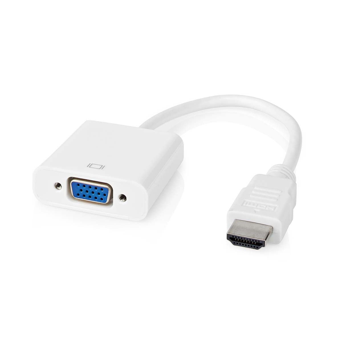 Nedis - HDMI™ kabel | HDMI™ Stik | VGA Hun | 1080p | Nikkelplateret | 0.20 m | Lige | PVC | Hvid | Blister - CCGB34900WT02