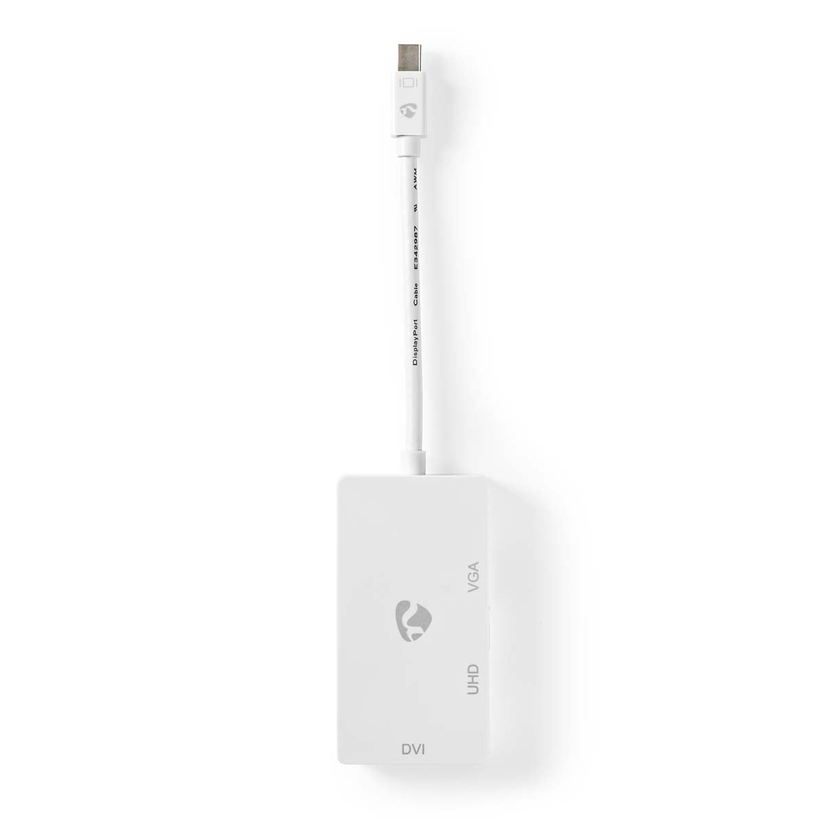 Nedis - DisplayPort adapter | Mini DisplayPort han | DVI-D 24+1-Pins Hun / HDMI ™ -udgang / VGA Hun | 4K@60Hz | Nikkelplateret | Skiftelig | 0.20 m | Runde | ABS | ABS | Hvid | Blister - CCGB37466WT02