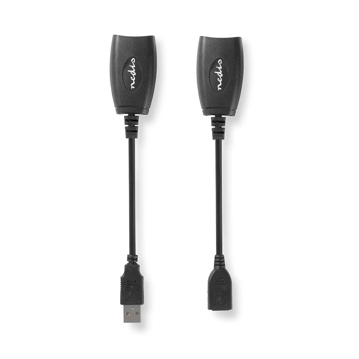 Nedis - Aktiv USB-kabel | USB 1.1 | USB-A Han | RJ45 Hun | 12 Mbps | 0.20 m | Runde | Nikkelplateret | PVC | Kobber | Box - CCGB60EXTBK500
