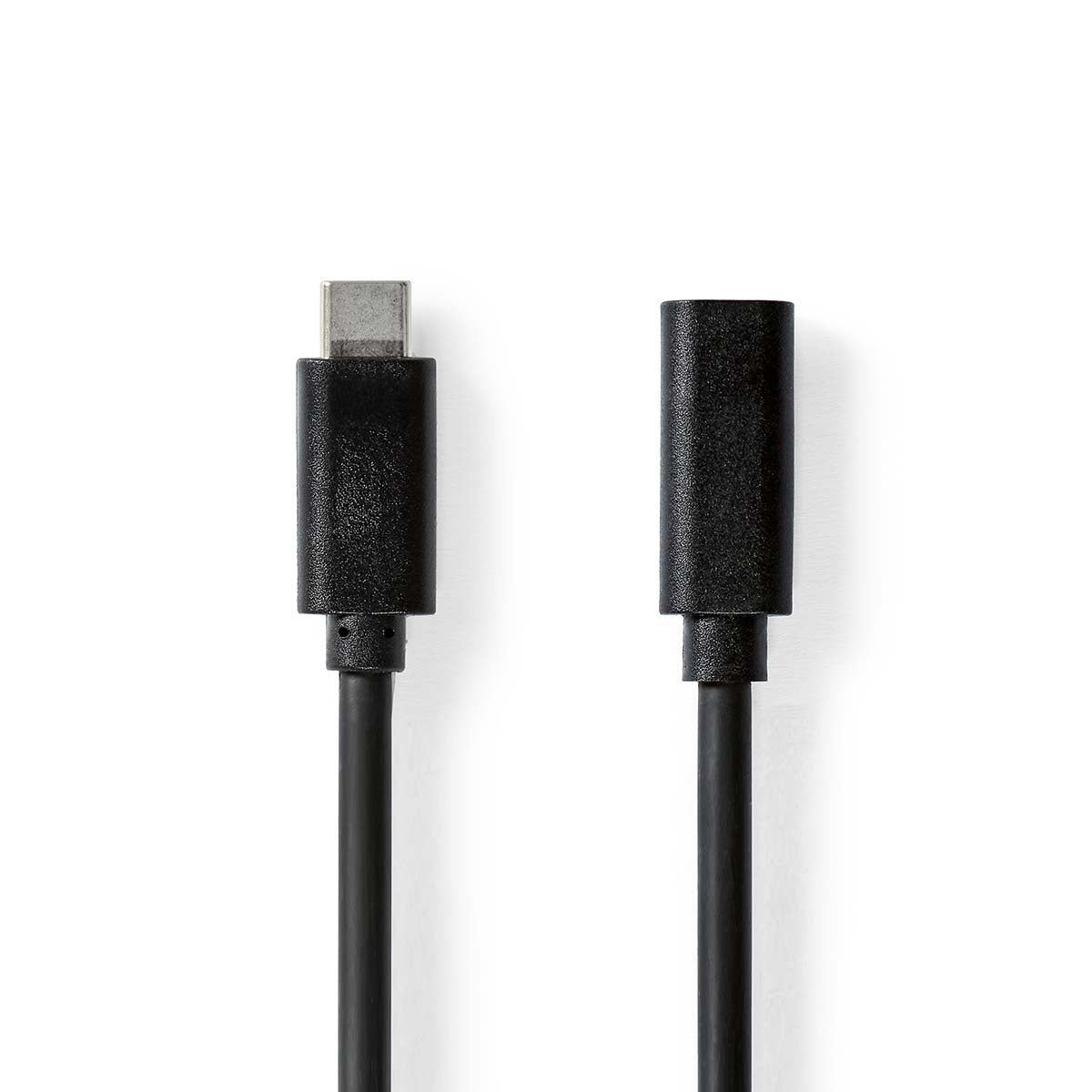 Nedis - USB-kabel | USB 3.2 Gen 1 | USB-C™ Han | USB-C™ Hun | 60 W | 4K@60Hz | 5 Gbps | Nikkelplateret | 2.00 m | Runde | PVC | Sort | Box - CCGB64010BK20