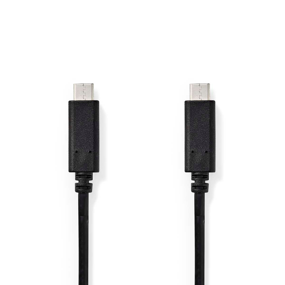 Nedis - USB-kabel | USB 3.2 Gen 1 | USB-C™ Han | USB-C™ Han | 60 W | 4K@60Hz | 5 Gbps | Nikkelplateret | 2.00 m | Runde | PVC | Sort | Box - CCGB64700BK20