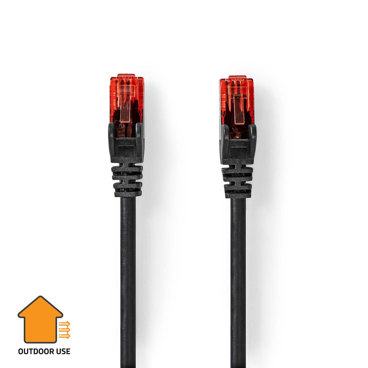 Nedis - Kat 6 kabel | RJ45 Han | RJ45 Han | U/UTP | 20.0 m | Udendørs | Runde | PVC | Sort | Box - CCGB85900BK200