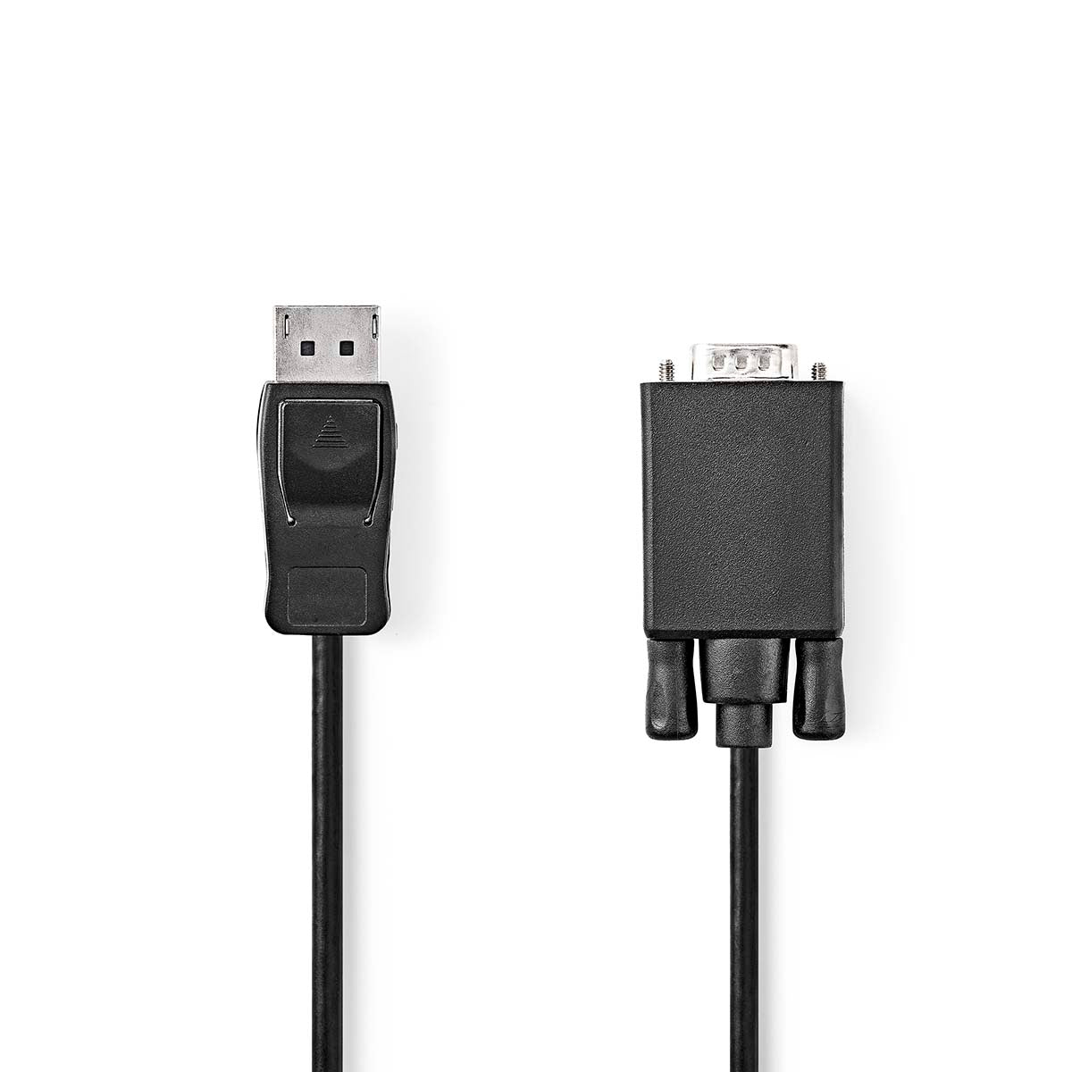 Nedis - VGA-kabel | DisplayPort Han | VGA Han | Nikkelplateret | Maksimal opløsning: 1080p | 2.00 m | Runde | PVC | Sort | Label - CCGL37301BK20