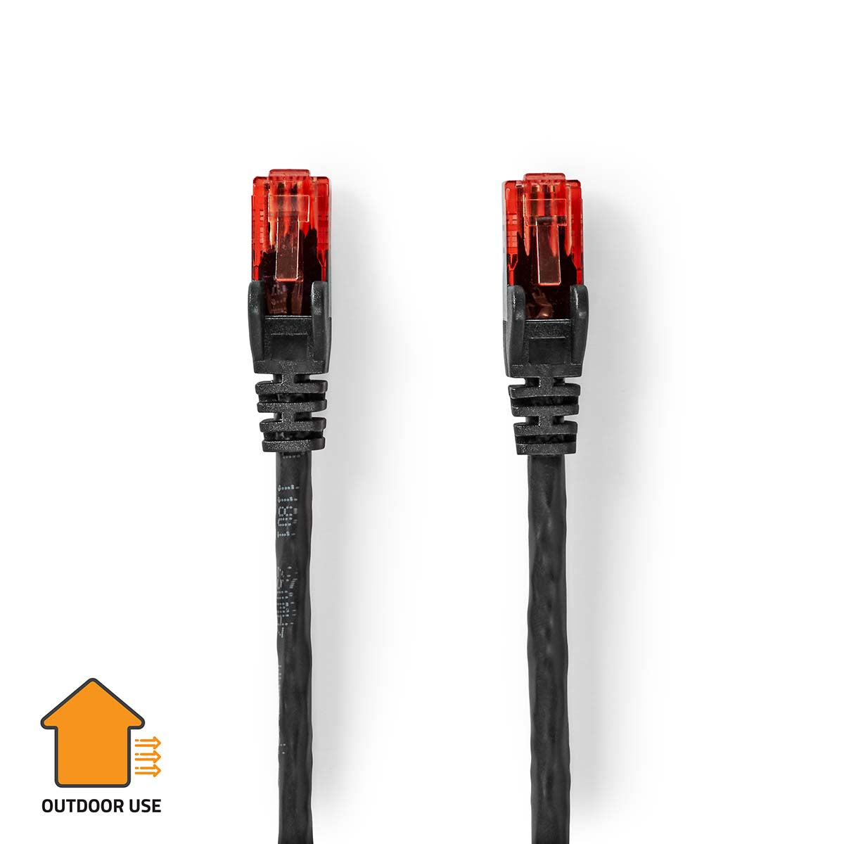 Nedis - Kat 6 kabel | RJ45 Han | RJ45 Han | U/UTP | 75.0 m | Udendørs | Runde | PE | Sort | Label - CCGL85900BK750
