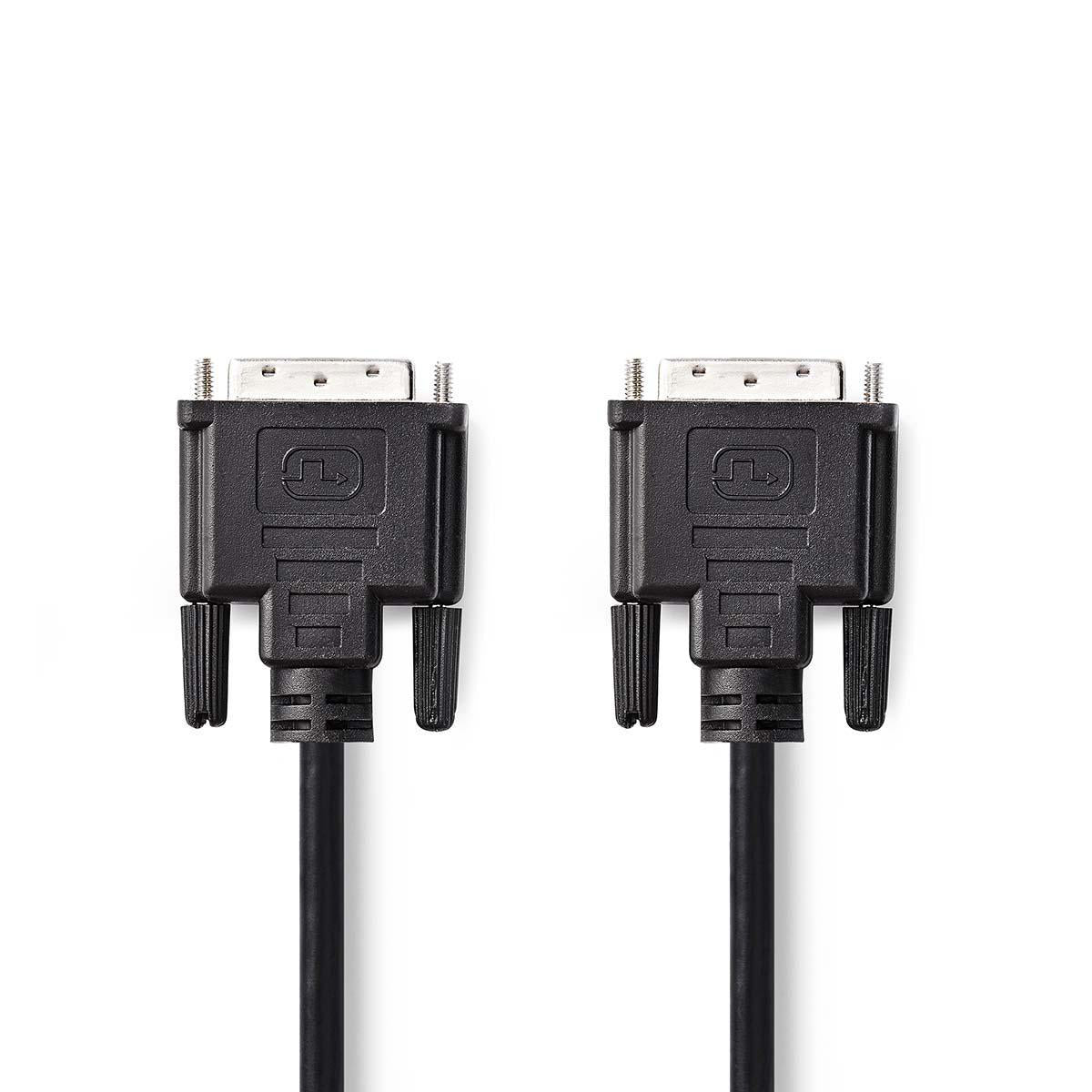 Nedis - DVI-kabel | DVI-D 24 + 1-pin han | DVI-D 24 + 1-pin han | 1080p | Nikkelplateret | 10.0 m | Lige | PVC | Sort | Plastikpose - CCGP32000BK100