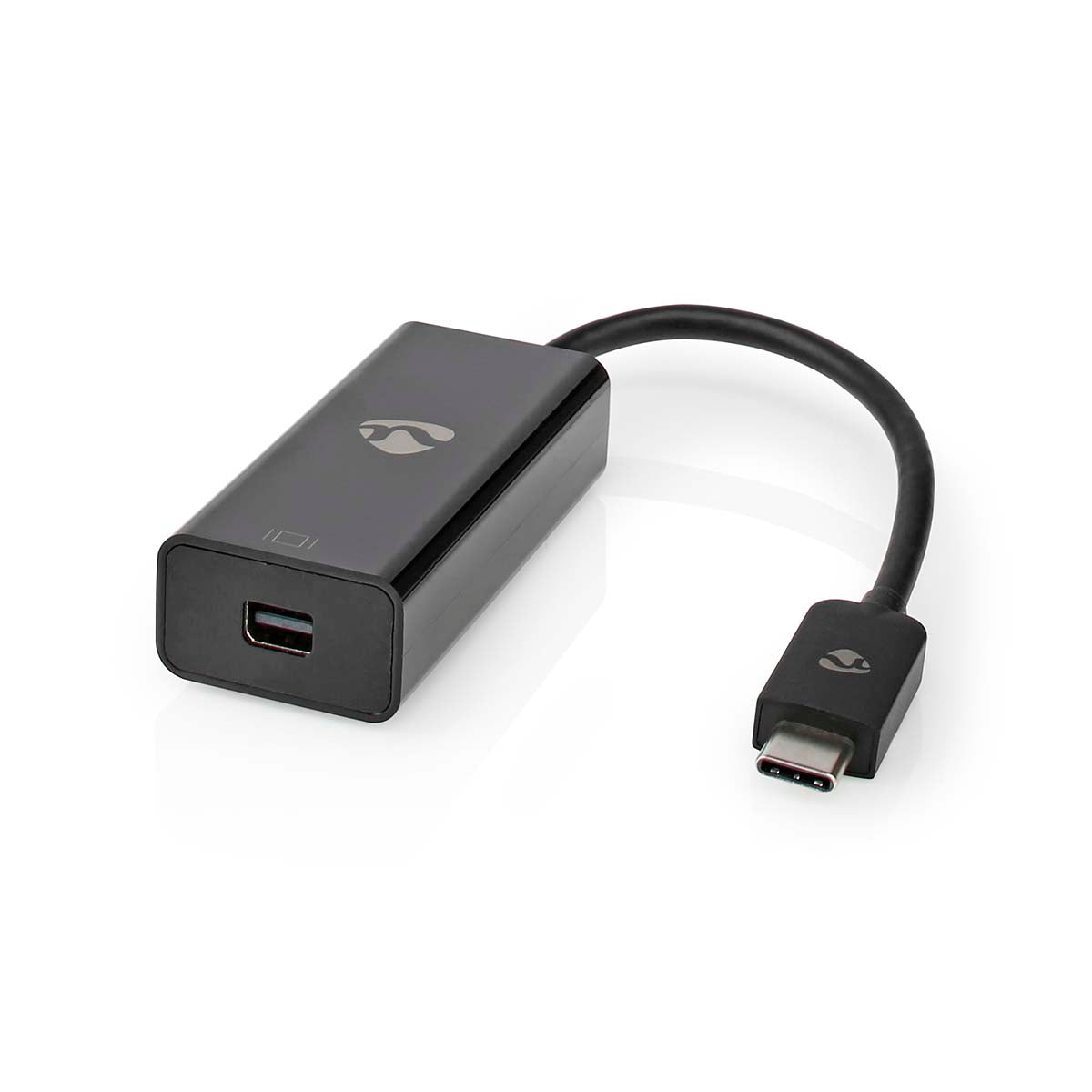 Nedis - USB-C™ Adapter | USB 3.2 Gen 1 | USB-C™ Han | Mini DisplayPort Hunstik | 8K@60Hz | 0.20 m | Runde | Nikkelplateret | PVC | Sort | Plastikpose - CCGP64452BK02
