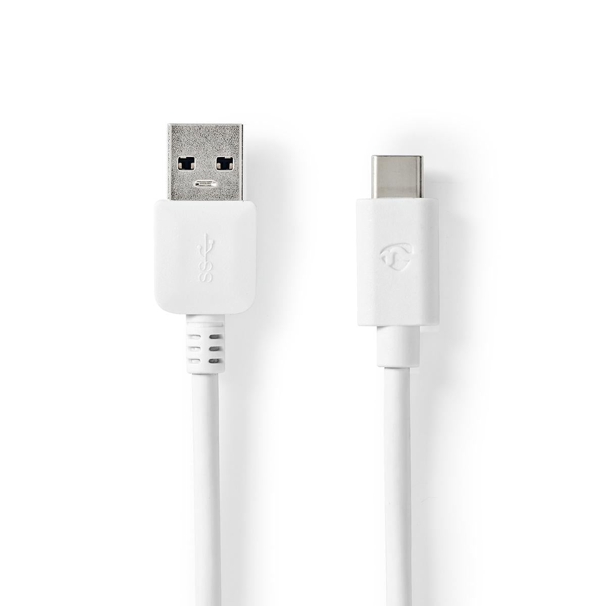 Nedis - USB-kabel | USB 3.2 Gen 1 | USB-A Han | USB-C™ Han | 60 W | 5 Gbps | Nikkelplateret | 2.00 m | Runde | PVC | Hvid | Box - CCGW61600WT20