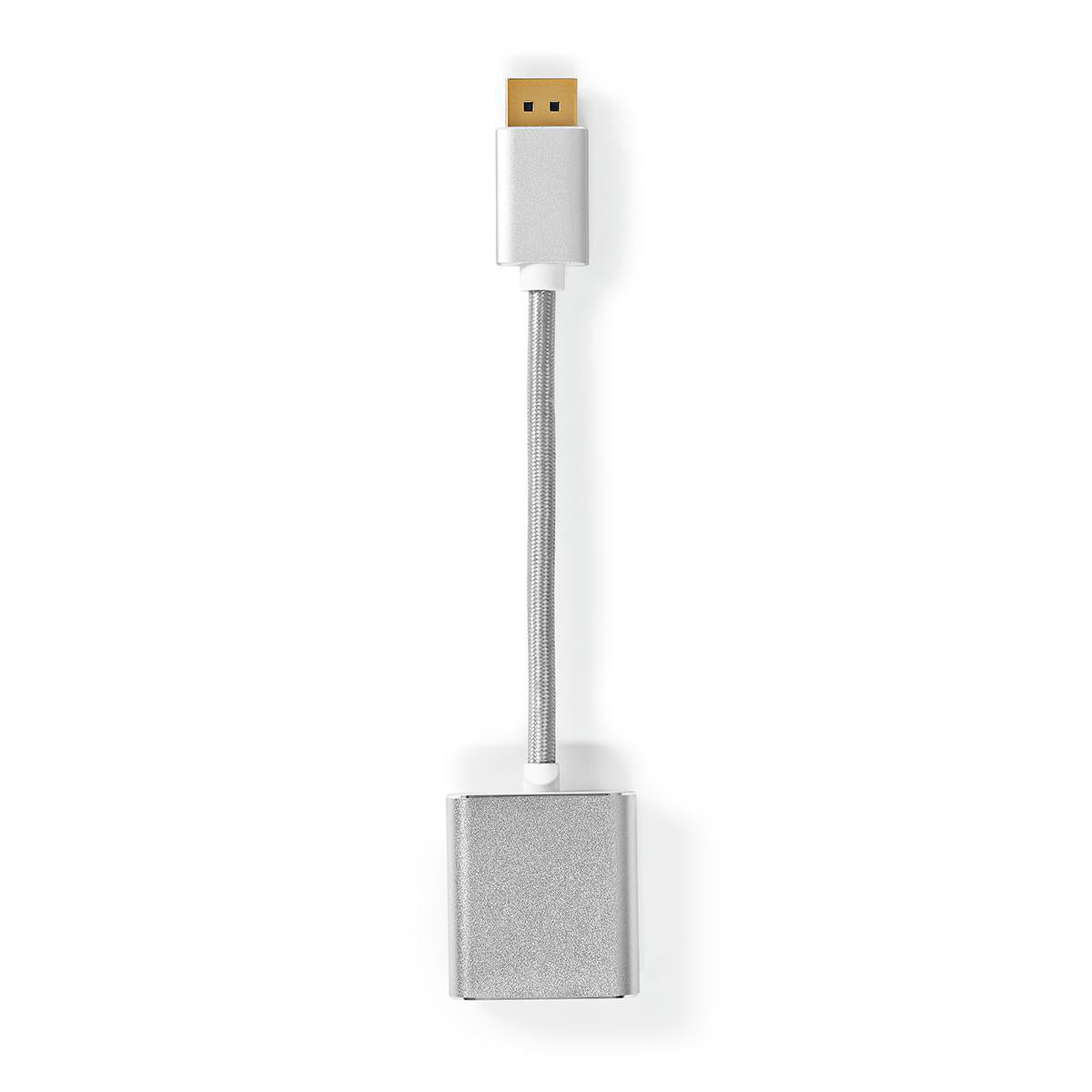 Nedis - Displayport kabel | DisplayPort Han | DVI-D 24+1-Pins Hun | 1080p | Guldplateret | 0.20 m | Runde | Flettet | Sølv | Cover Window Box - CCTB37250AL02